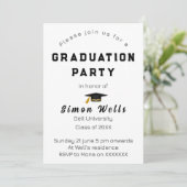 シンプルなモノグラム テキスト 卒業パーティー 招待状 (スタンド正面)