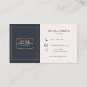 シンプルなモノグラム デザイン 名刺 (裏面)