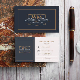 シンプルなモノグラム デザイン 名刺