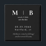 シンプルなモノグラム ブラック/ホワイト ウェディング セーブ・ザ・デート マグネット<br><div class="desc">現代的なモノグラム ブラック&ホワイト ウェディング セーブ・ザ・デート マグネット。シンプル。</div>