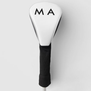 シンプルなモノグラム 名前 アルファベット 男性 ミニマル ゴルフヘッドカバー