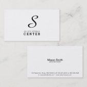 シンプルなモノグラム（白） 名刺 (正面/裏面)