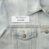 シンプルなモノグラム Mrs Mr 名前 日付 年 名札 (インサイチュ)