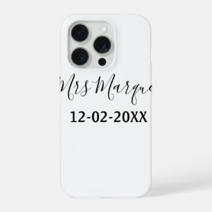 シンプルなモノグラム Mrs Mr 名前 日付 年 Thro iPhone 15 Proケース