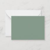 シンプルなモノグラム Sage Green Script ノートカード (裏面)