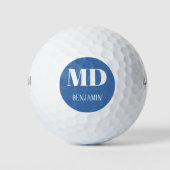 シンプルなモノグラムMDパーソナライズドドクター ゴルフボール (正面)