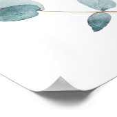 シンプルなユーカリの枝 オーダーメイド テキスト 20x24 サイン (角)