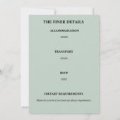 シンプルなユーカリの結婚式の招待状 招待状 (裏面)