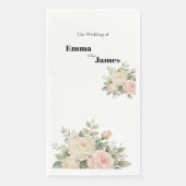 シンプルなユーカリの結婚式ペーパーナプキン (正面)