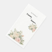 シンプルなユーカリの結婚式ペーパーナプキン (コーナー)