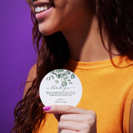 シンプルなユーカリグリーンウェディングパーティー フェイバータグ