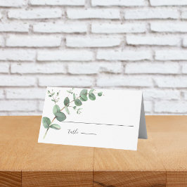 シンプルなユーカリグリーンウェディングパーティー プレイスカード
