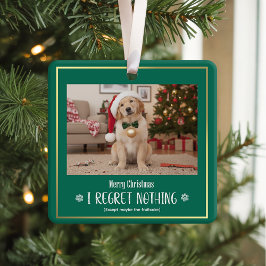シンプルなユーモアで可愛い犬の写真のクリスマス セラミックオーナメント