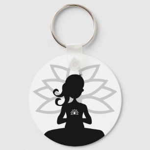 シンプルなヨガのシルエットKeychain キーホルダー