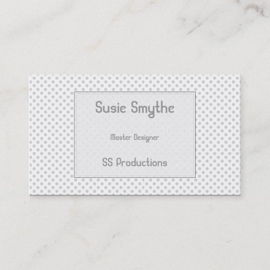 シンプルなライトグレー小さなドットパターンビズカード 名刺 (正面)
