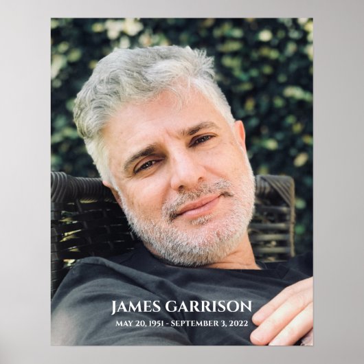 シンプルなライフセレブレーション フォトメモリアル ポスター (正面)