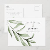 シンプルなライフセレブレーション 葬儀 植物 ポストカード (正面/裏面)