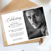 シンプルなライフフォトメモリアル葬儀 招待状