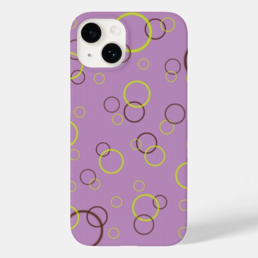 シンプルなライムブラウンの円 紫の色合い パターン Case-Mate iPhoneケース (裏面)