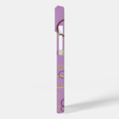 シンプルなライムブラウンの円 紫の色合い パターン Case-Mate iPhoneケース (裏面 / 左)