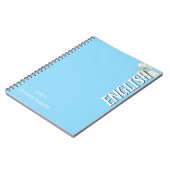 シンプルなライラックカラーの縦書き学校科目ノート ノートブック (左側)