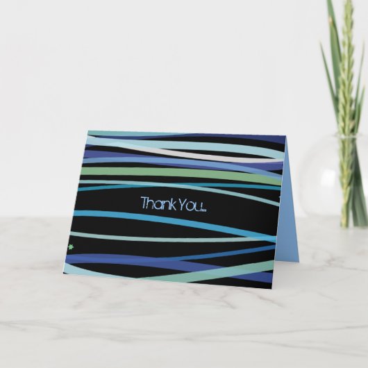 シンプルなラインが一致する感謝のグリーティングカード サンキューカード (正面)