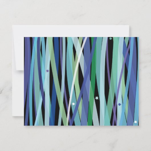 シンプルなラインこうもりのバーの(ユダヤ教の)バル・ミツバーの応答カード 出欠カード (裏面)