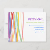 シンプルなラインこうもりのバーの（ユダヤ教の）バル・ミツバーの応答カード 出欠カード (正面)