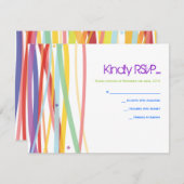 シンプルなラインこうもりのバーの（ユダヤ教の）バル・ミツバーの応答カード 出欠カード (正面/裏面)