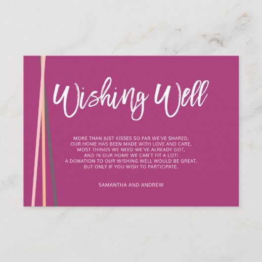 シンプルなラインのレトロ タイポグラフィー ウェディング ウィッシュ ウェル エンクロージャーカード (正面)