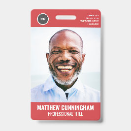 シンプルなラウンドロゴ  従業員写真 名前 バーコード バッジ