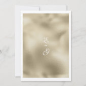 シンプルなラグジュアリー ホワイトゴールド 植物 花 モダンウェディング 招待状 (裏面)