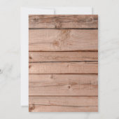 シンプルなラスティックオーク材のウェディング 招待状 (裏面)