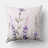 シンプルなラベンダー花の結婚式のパーソナライズド クッション (裏面)