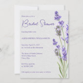 シンプルなラベンダー スプリッグ ブライダル シャワー 招待状 (正面)