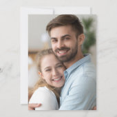 シンプルなラベンダー パープル フローラル リース フォト ウェディング 招待状 (裏面)