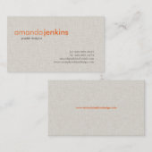 シンプルなリネンテレホンカード コーリングカード (正面/裏面)