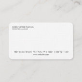 シンプルなリネン質の名刺。 白の背部 名刺 (裏面)
