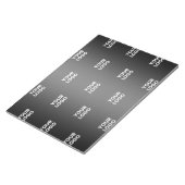 シンプルなリピートロゴ | 黒とグレーのグラデーション ノートパッド (アングル)