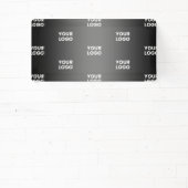 シンプルなリピートロゴ | 黒とグレーのグラデーション 横断幕 (インサイチュ)