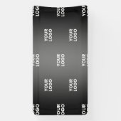 シンプルなリピートロゴ | 黒とグレーのグラデーション 横断幕 (縦)