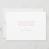 シンプルなリボンの女の子 フォトコラージュ 赤ちゃん サンキューカード (裏面)