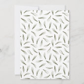 シンプルなルスティックグリーンの松の木の森のウェディング 招待状 (裏面)