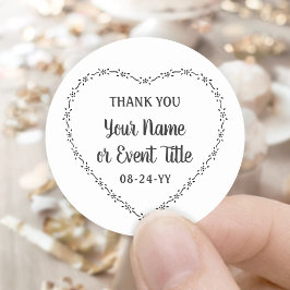 シンプルなルスティックハート フローラルリース カントリーウェディング ラウンドシール