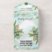 シンプルなルスティックボタニカル フローラル ウェディング オールインワン招待状 (外側)