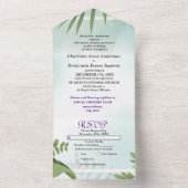 シンプルなルスティックボタニカル フローラル ウェディング オールインワン招待状 (内側)