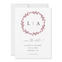 シンプルなルスティック マーブ モダン グリーネリー セーブ・ザ・デート