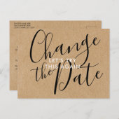 シンプルなルスティック 変更日 延期 キャンセルされました 案内ポストカード (正面/裏面)