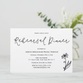 シンプルなルースチック ボタニカル フラワーのリハーサル ディナー 招待状 (スタンド正面)