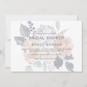 シンプルなルースドフラワーの水平ブライダルシャワー招待状 招待状 (正面)